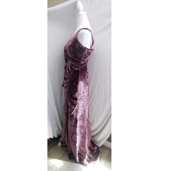 NEW Cinq a Sept PLUM Callalily GENEVIVE Cutout VELVET Ruched BOW Evening GOWN 12 - Picture 8 of 16